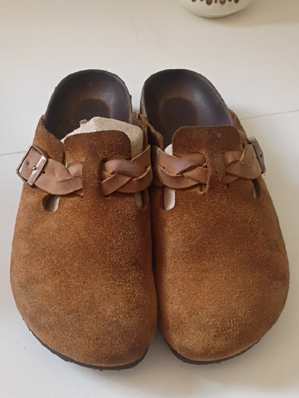 Birkenstock Boston clogs Brown suede Leather Size 39 US Women's 8–8.5